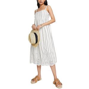 River Island Broderie Smocked Midi Slip Dress - Size 16